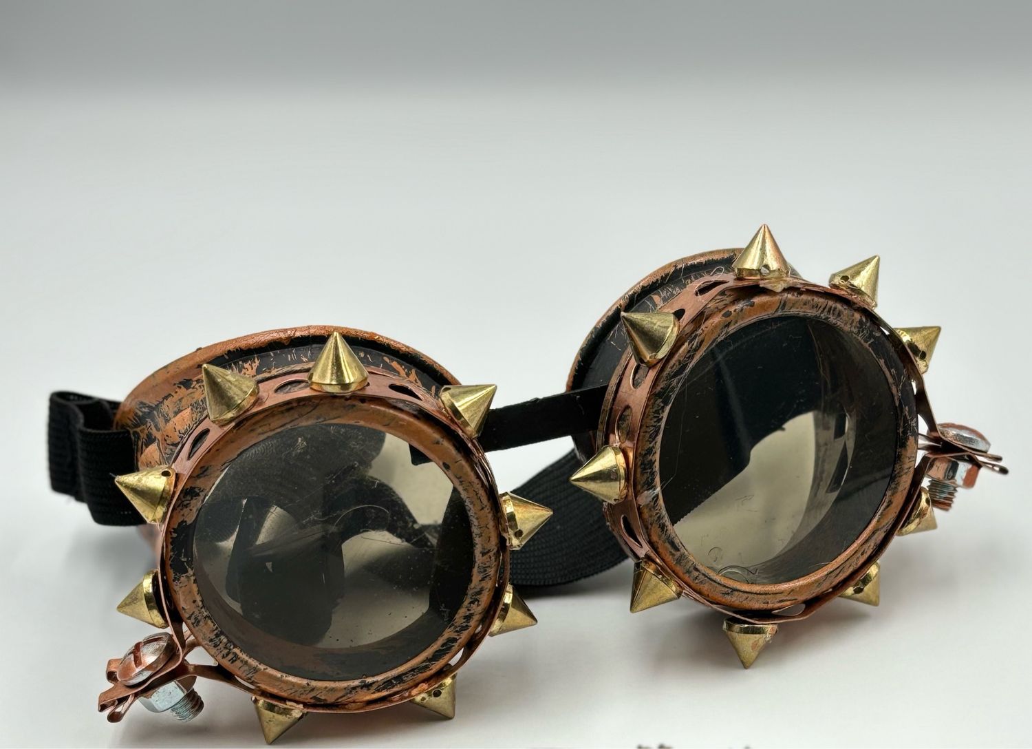 Steampunk goggles with copper And Metal Spikes