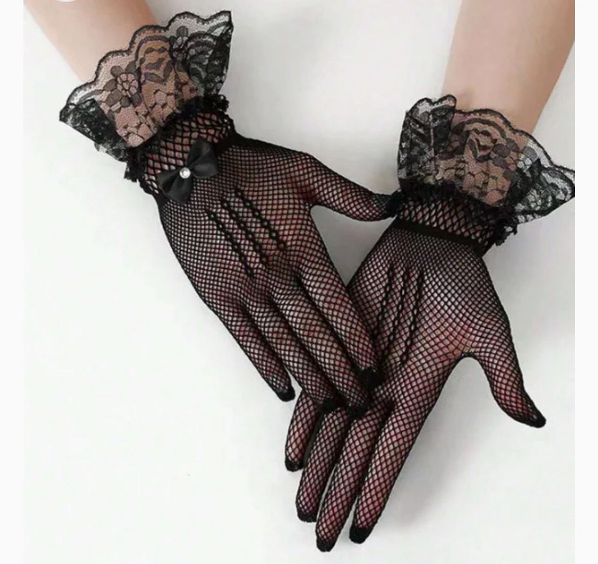 Ladies Victorian Black Gloves