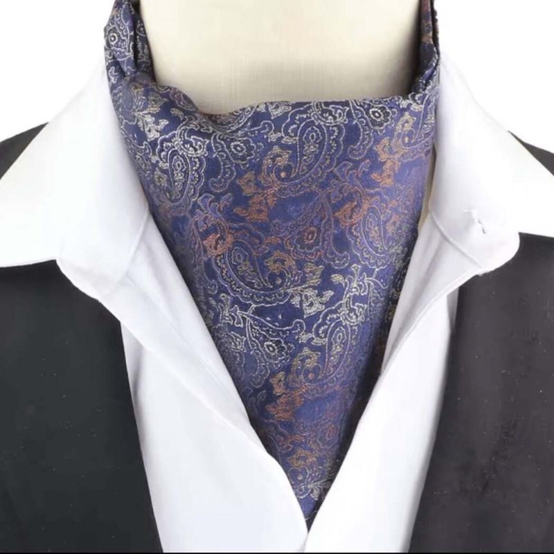 Mens Blue And Orange Paisley Cravats