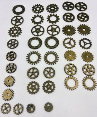 Assorted Metal Steampunk Gears, Bronze Colour Bag, 40 Units