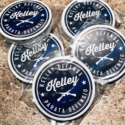 Kelley Defense Blue Line Stickers (3) pack.