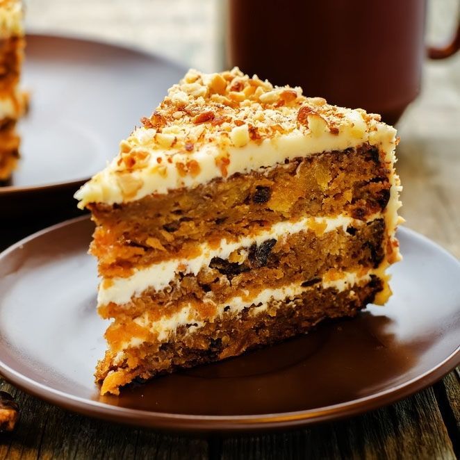 Fresh Carrot Cake at Chic Sweets Bakery in Houston – scratch-made with real butter and natural ingredients.