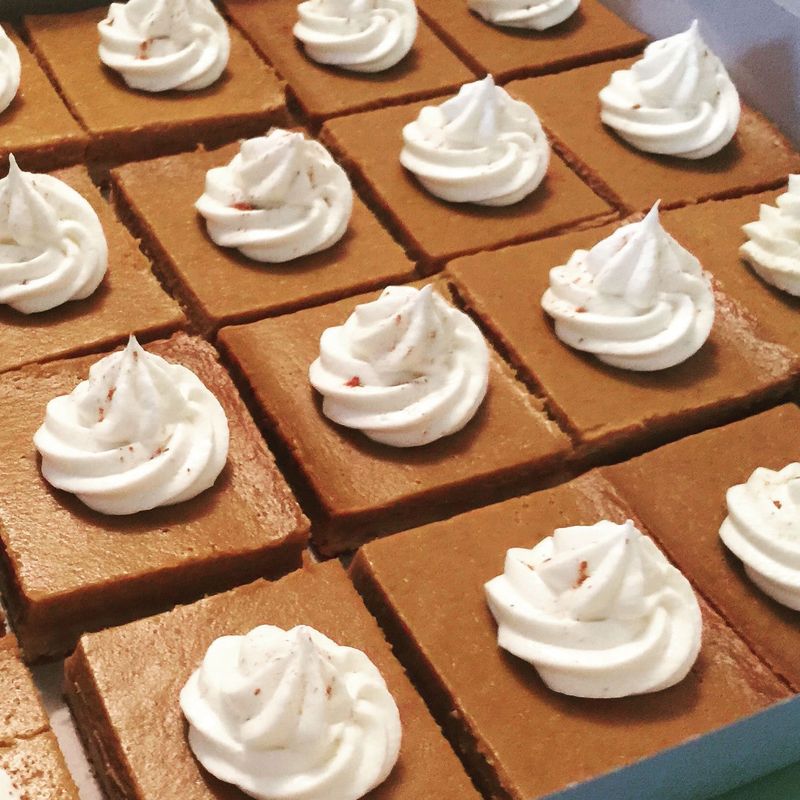 Fresh sweet potato bars at Chic Sweets Bakery in Houston – scratch-made with real butter and natural ingredients.