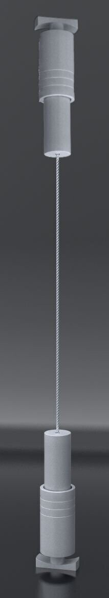 Cable tensor fijaciones  techo y suelo o carril aluminio DDC, fijación: Carril
