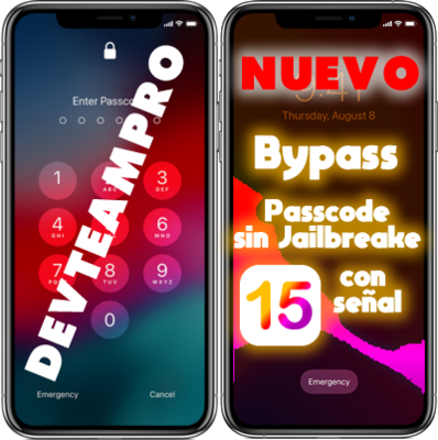 Bypass Passcode ios 15 Developersteam/DevteamPro Ram V4.0-Soportado/Mac/
Hackintosh- iPhone 6s/6s+/7/7+/8/8+/X
Registro de Ecid.