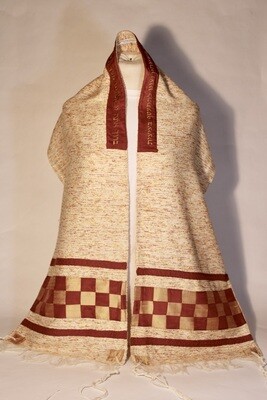 Checkerboard tussah silk tallit
