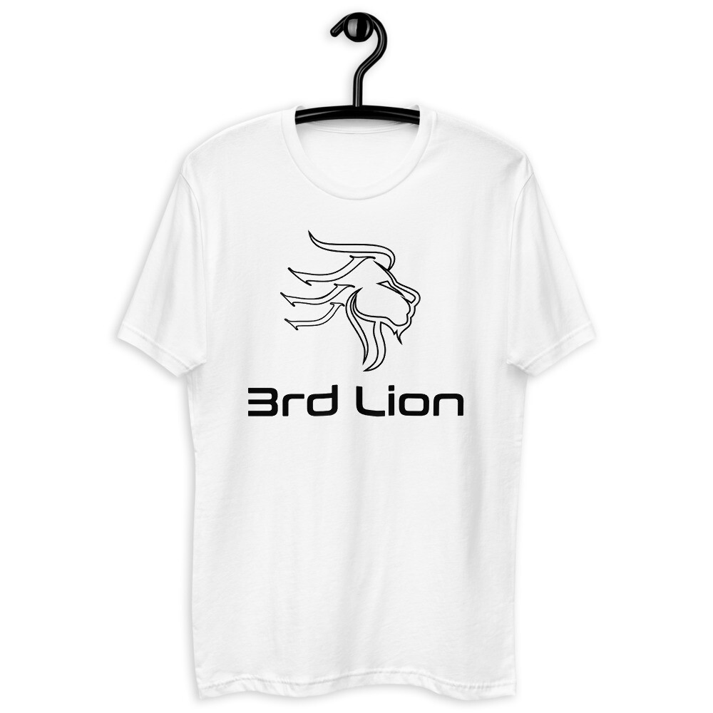 3rd Lion - White - Black Logo - Short Sleeve T-shirt