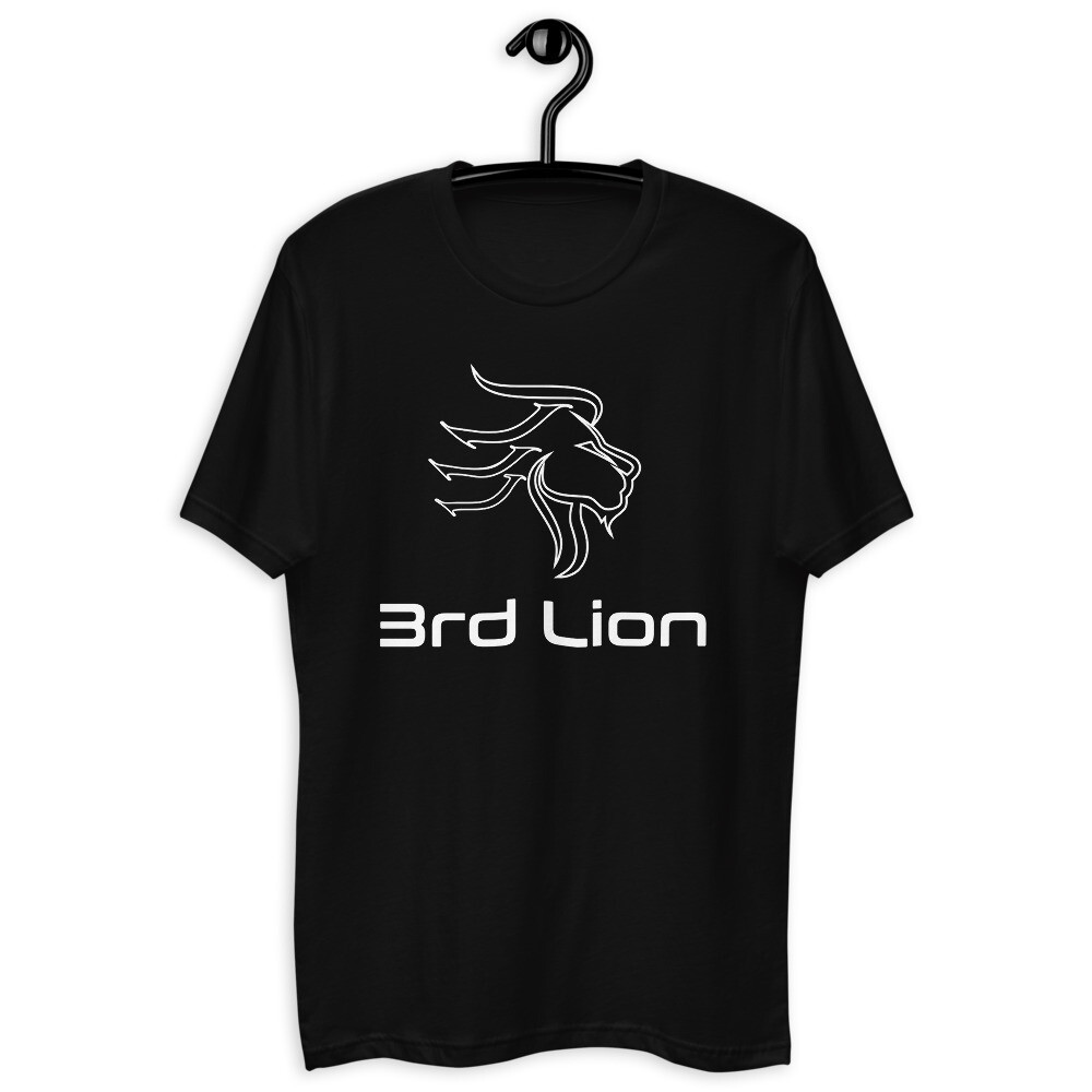 3rd Lion - Black - White Logo - Short Sleeve T-shirt