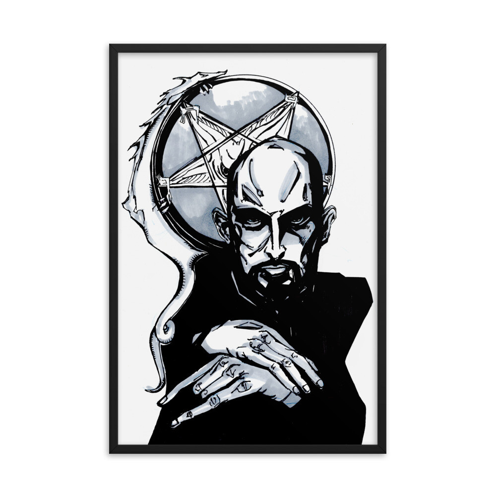 Framed Anton LaVey Art Poster