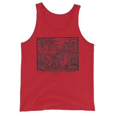 Osculum Infame Front &amp; Back Woodcut Tank Top Stanton LaVey Satanic Witchcraft
