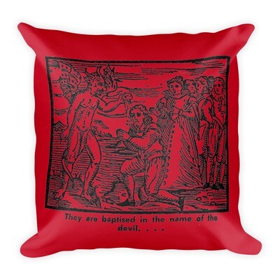 Osculum Infame Front &amp; Back Woodcut Pillow