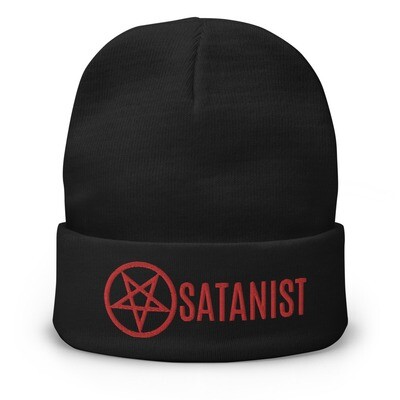 Pentagram Satanist Embroidered Beanie