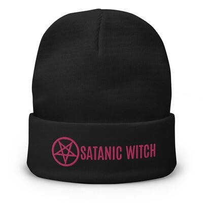 Pentagram Satanic Witch Embroidered Beanie