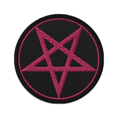Pink Pentagram Embroidered patch