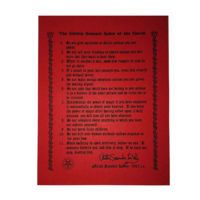The 11 Satanic Rules of the Earth written by Anton Szandor LaVey