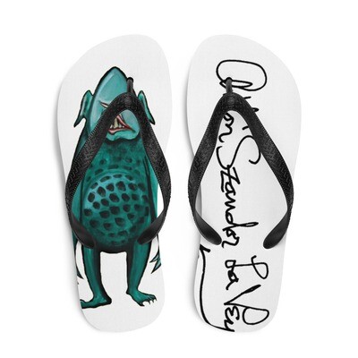 Anton LaVey Original Green Monster Art Flip-Flops