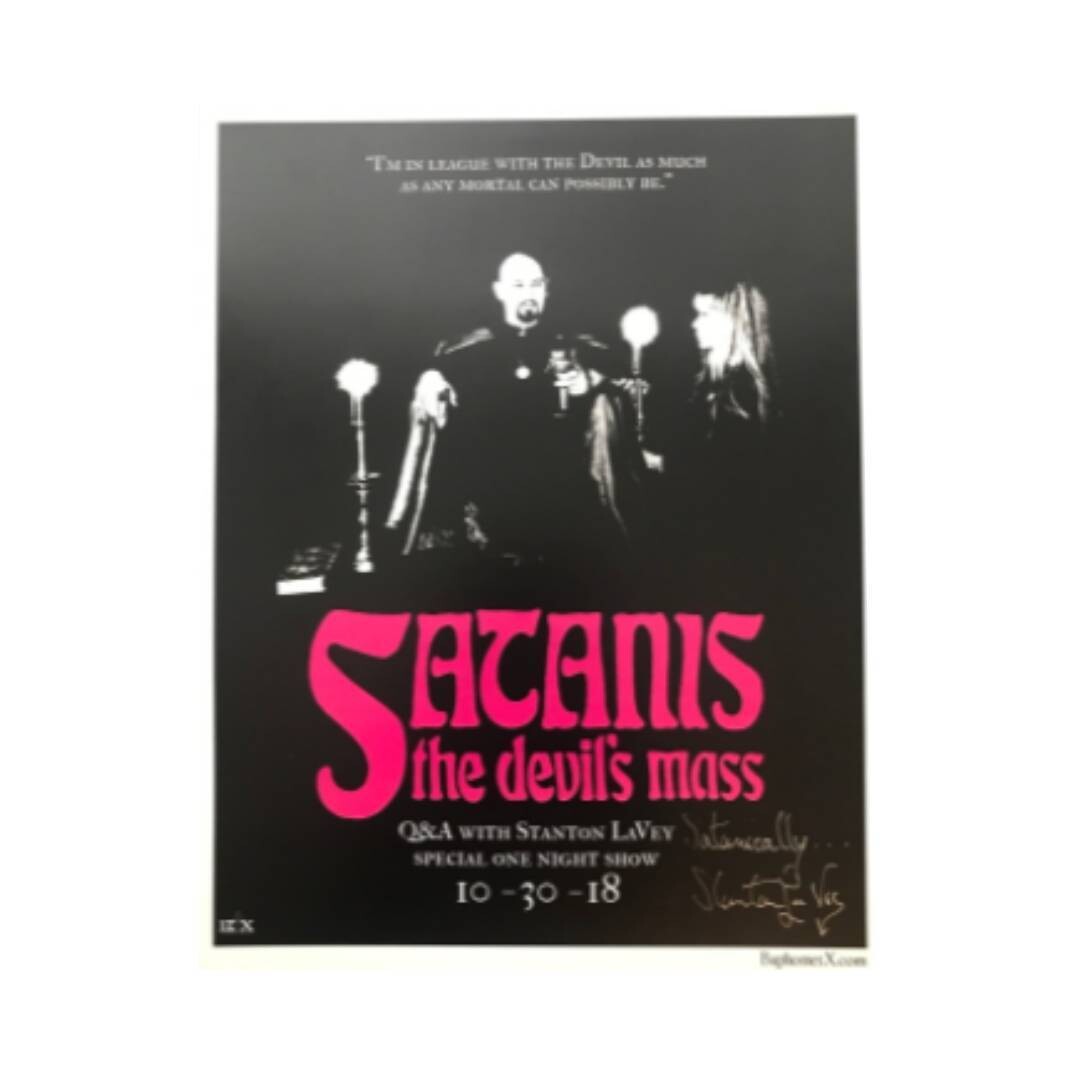 &quot;Satanis The Devil&#39;s Mass&quot; Signed Event Poster