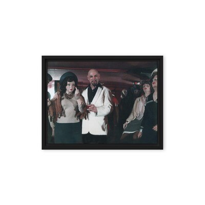 Anton LaVey with Androids Framed Canvas Print