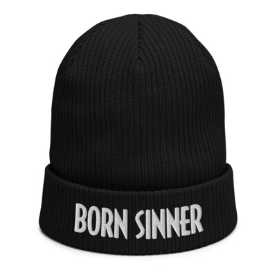 &quot;BORN SINNER&quot; Cotton Beanie