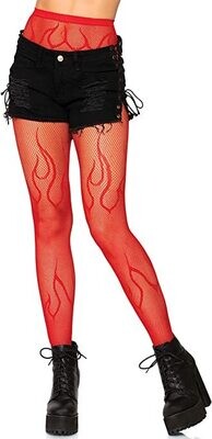 Red Fire Fishnet Tights