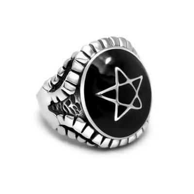 Stanton LaVey Black Angel Heart Ring Size 7