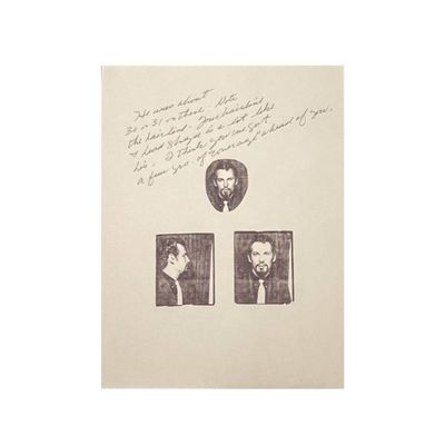 Copy of note with Photo Booth Photos of a Young Anton LaVey