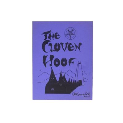 Anton LaVey Original Art Cloven Hoof Cover on Vintage Purple Paper