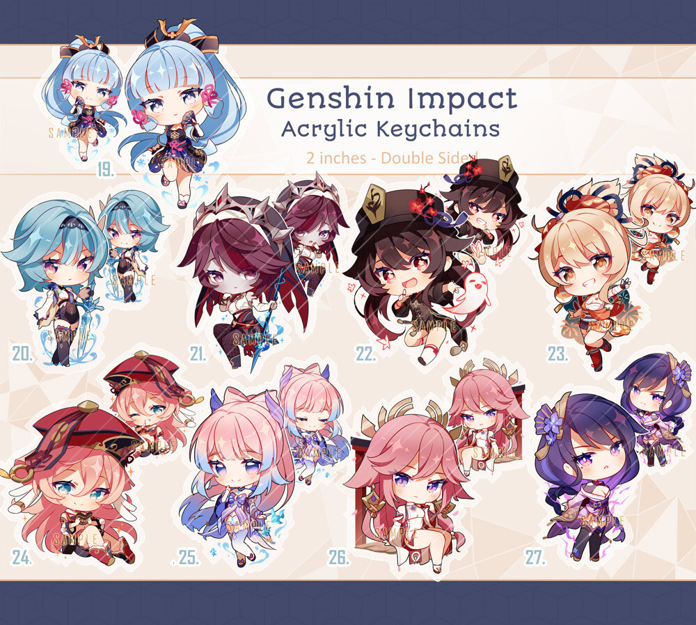 Genshin Impact Acrylic Keychains Pt.3