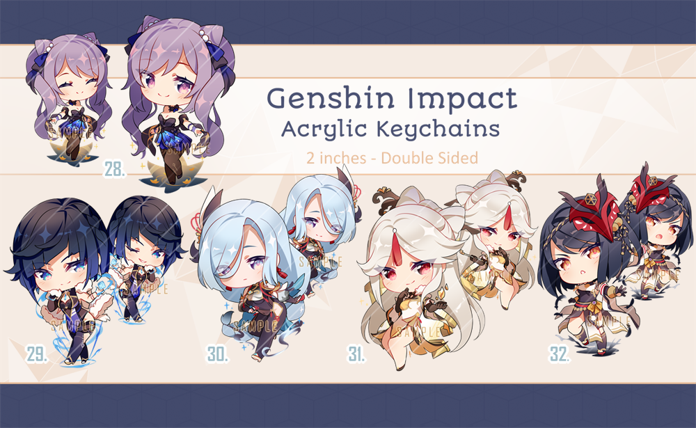 Genshin Impact Acrylic Keychains Pt.4