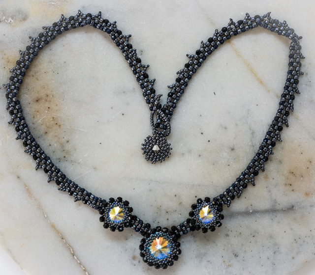 Swarovski crystal gunmetal necklace &quot;Isabelle&quot;