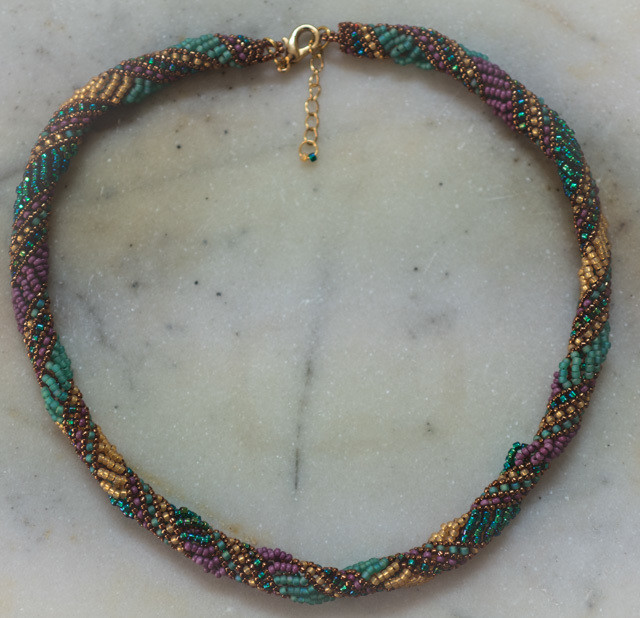Twisted beaded rope in a rich blend of colours &quot;Coralie&quot;