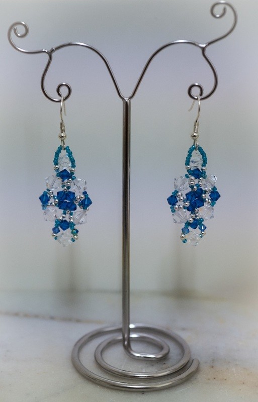 Icy blue crystal drop earrings &quot;Lauren&quot;