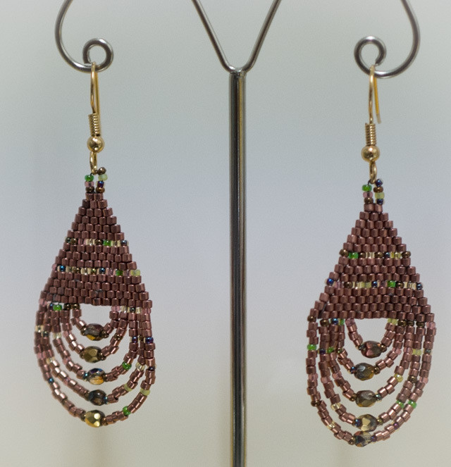 Bronze toned beaded earrings &quot;Amanda&quot;