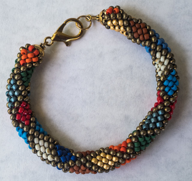 Woven diamond design bracelet in earthy colours &quot;Lotte&quot;