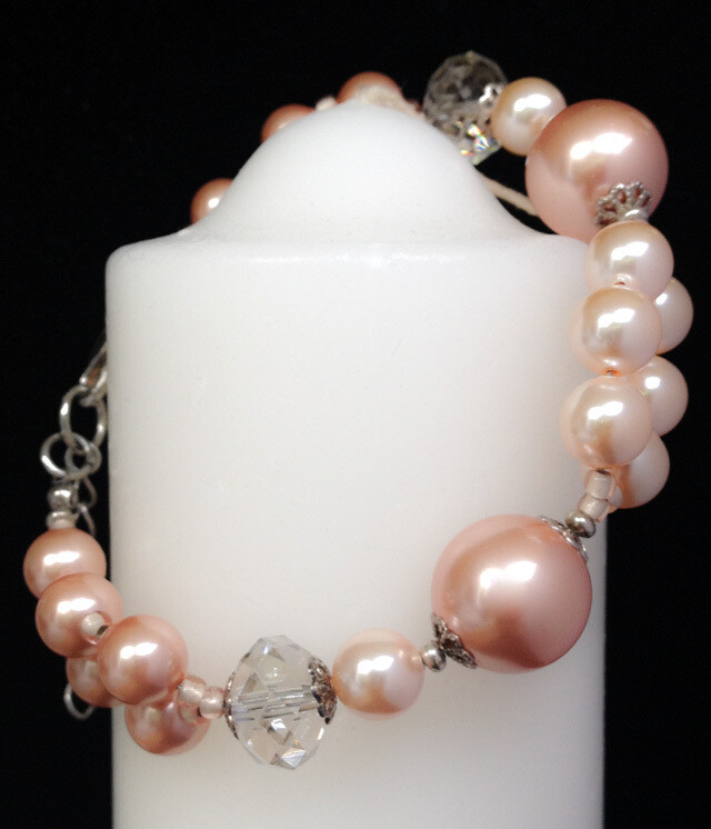 Luxurious Swarovski crystal and pearl bracelet &quot;Henrietta&quot;