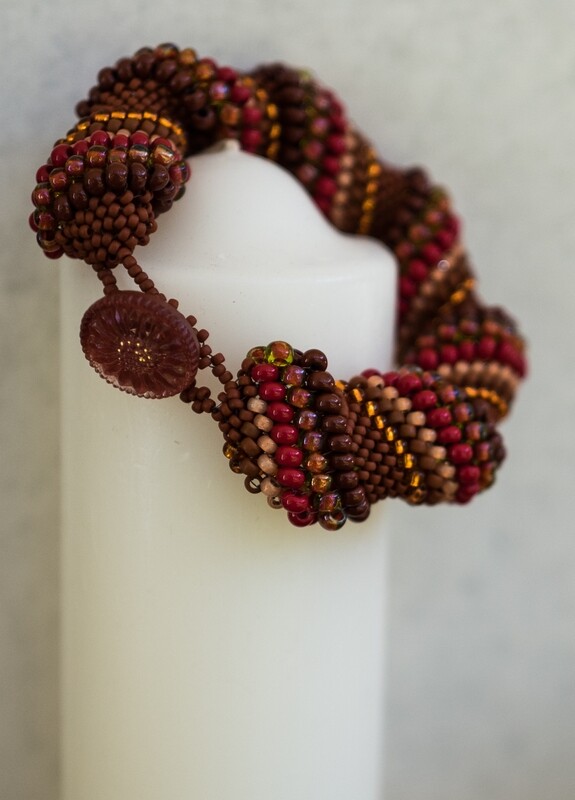 Boho spiral beaded bracelet &quot;Teresa&quot;