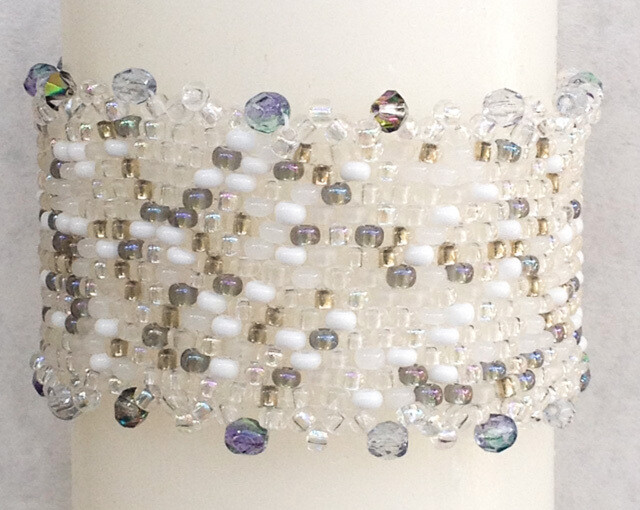 Winter weave bracelet with icy Swarovski crystals  &quot;Katie&quot;