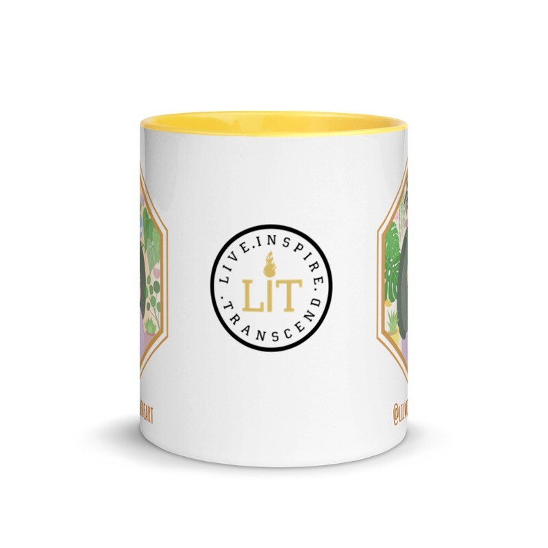 &quot;Plant Mama&quot; - White Ceramic Mug with Color Inside
