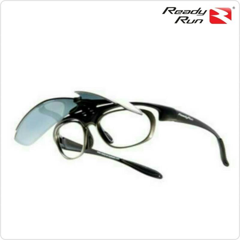 แว่นจักรยาน สายตา FR001-01 Frame Matt Black, Lenses Blue Mirror แว่นจักรยาน สายตา FR001-01 Frame Matt Black, Lenses Blue Mirror