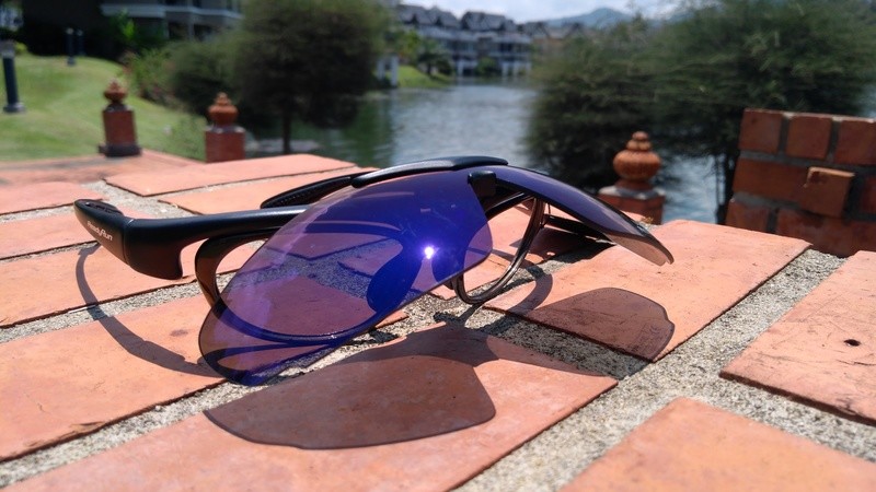 แว่นจักรยาน สายตา FR001-01 Frame Matt Black, Lenses Blue Mirror