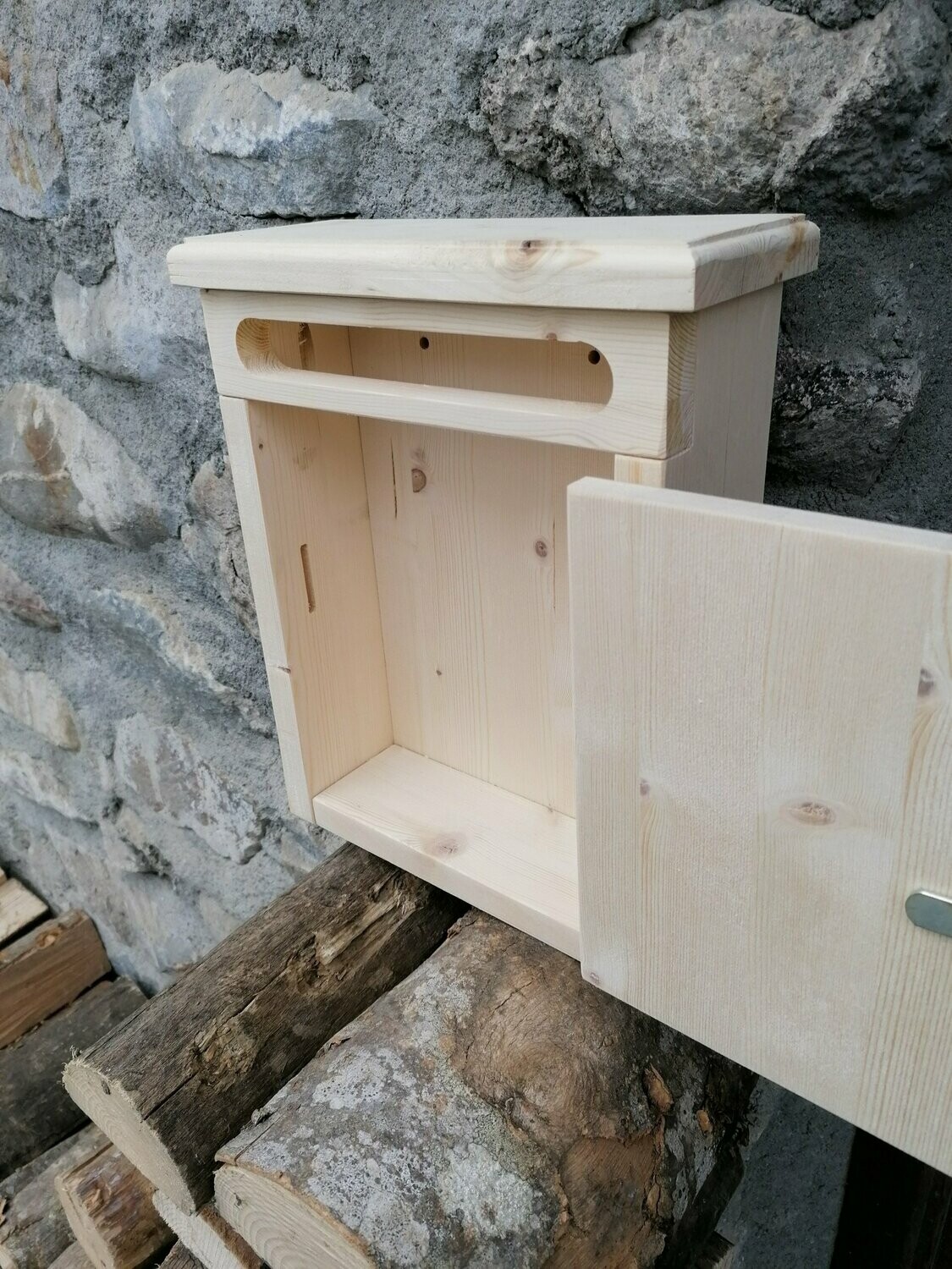 Cassetta Postale porta lettere da esterno in legno di Abete misure L24 x P16 x H39, prodotto per Découpage neutro o trattato con impregnante Vari Colori a scelta