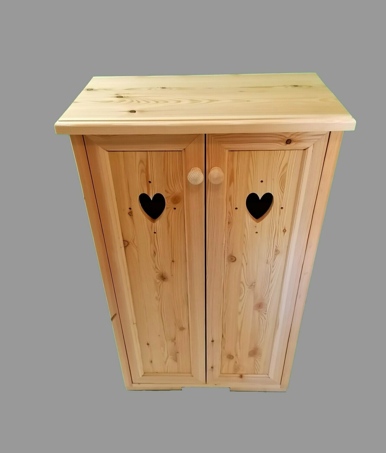 Mobile in Larice, misure L60XL33XH100, 2 ripiani in legno, trattato con olio naturale e finitura satinata