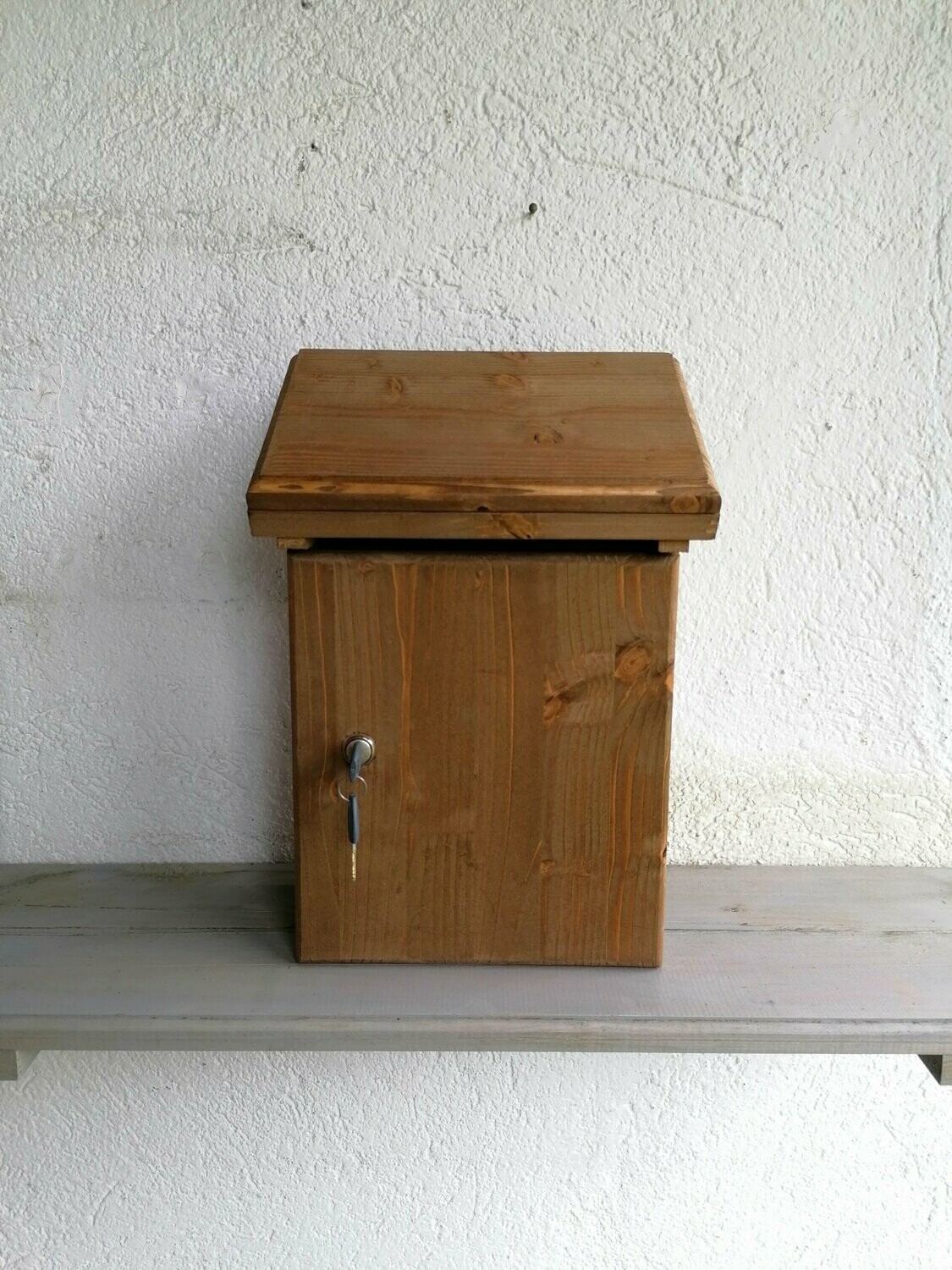 Cassetta Postale porta lettere da esterno in legno di Abete misure L24 x  P16 x H39, prodotto per Découpage neutro o trattato con impregnante Vari  Colori a scelta