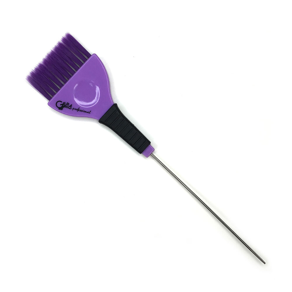 Кисть Gera Professional, фиолетовая щетина, металлический хвостик, цвет фиолетовый