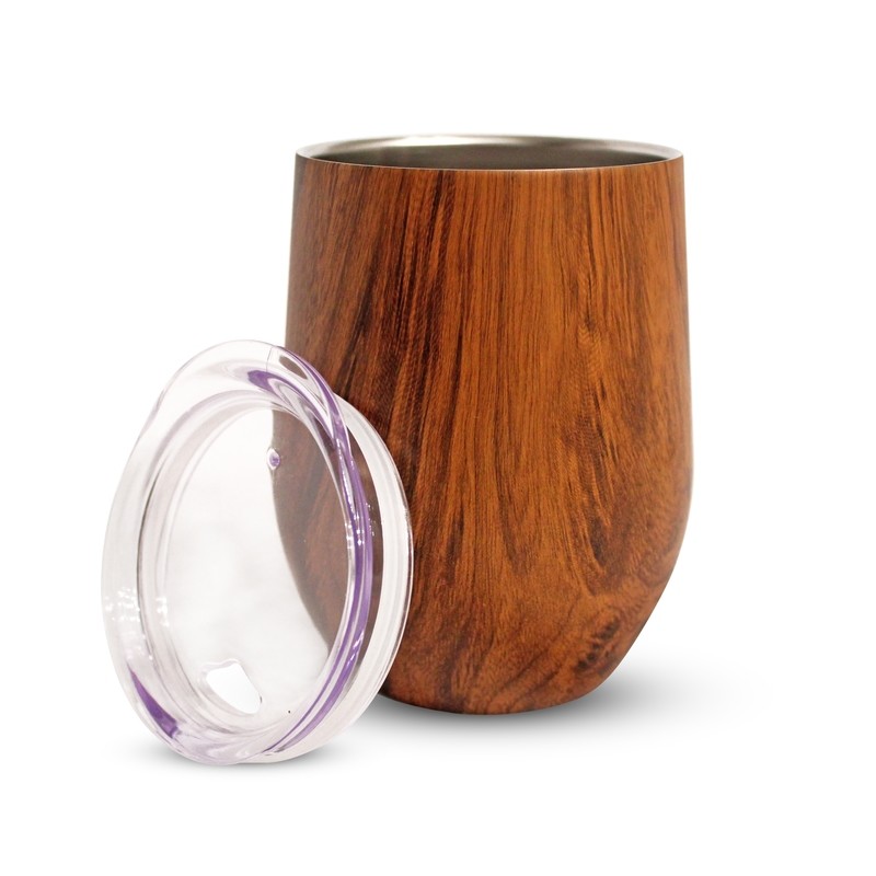 Double-Wall Insulated Stainless Steel Wine &amp; Beverage Tumbler with Lid, 12oz