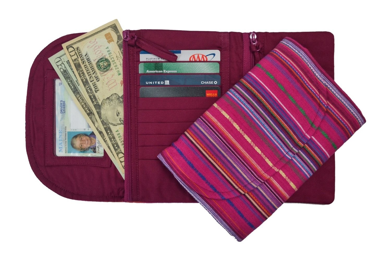 Trifold Wallet, Pattern: SW204 - Pink