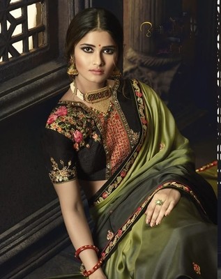 Designer Benaras Art Silk Saree With Exclusive Blouse Piece