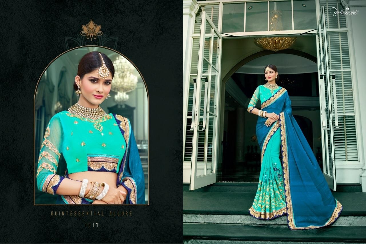 Designer Partywear Indian Sari Saree with Embroidery