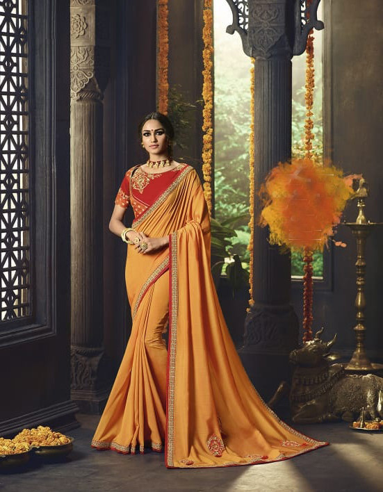 Designer Benaras Art Silk Saree With Exclusive Blouse Piece