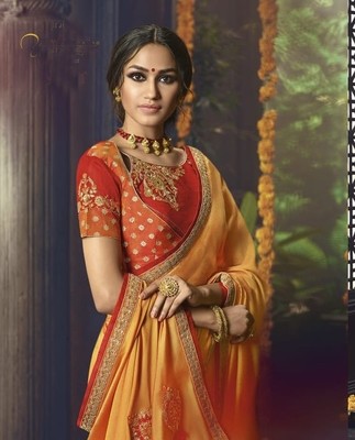 Designer Benaras Art Silk Saree With Exclusive Blouse Piece